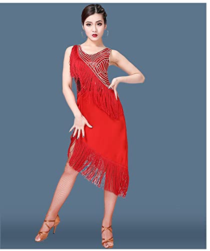 Women's Sexy Fringe Tassel Latin Dance Dress for Salsa, Rumba, Ballroom, and Party Performances