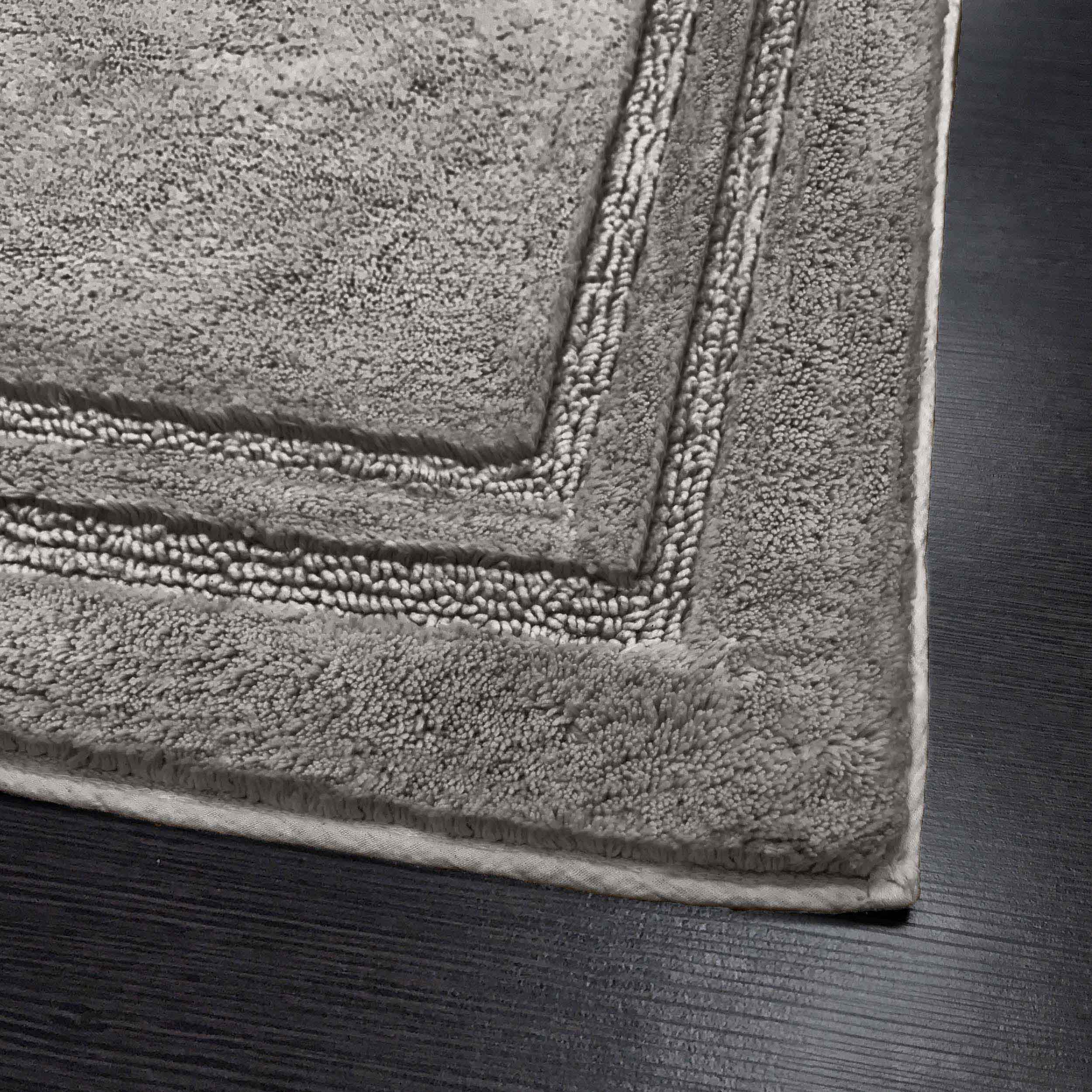 Premium Cotton Non-Slip 2-Piece Bath Rug Set - Soft Absorbent Bathroom Mat for Shower, Tub & Vanity Area - Machine Washable Bath Mats for Safety and Comfort