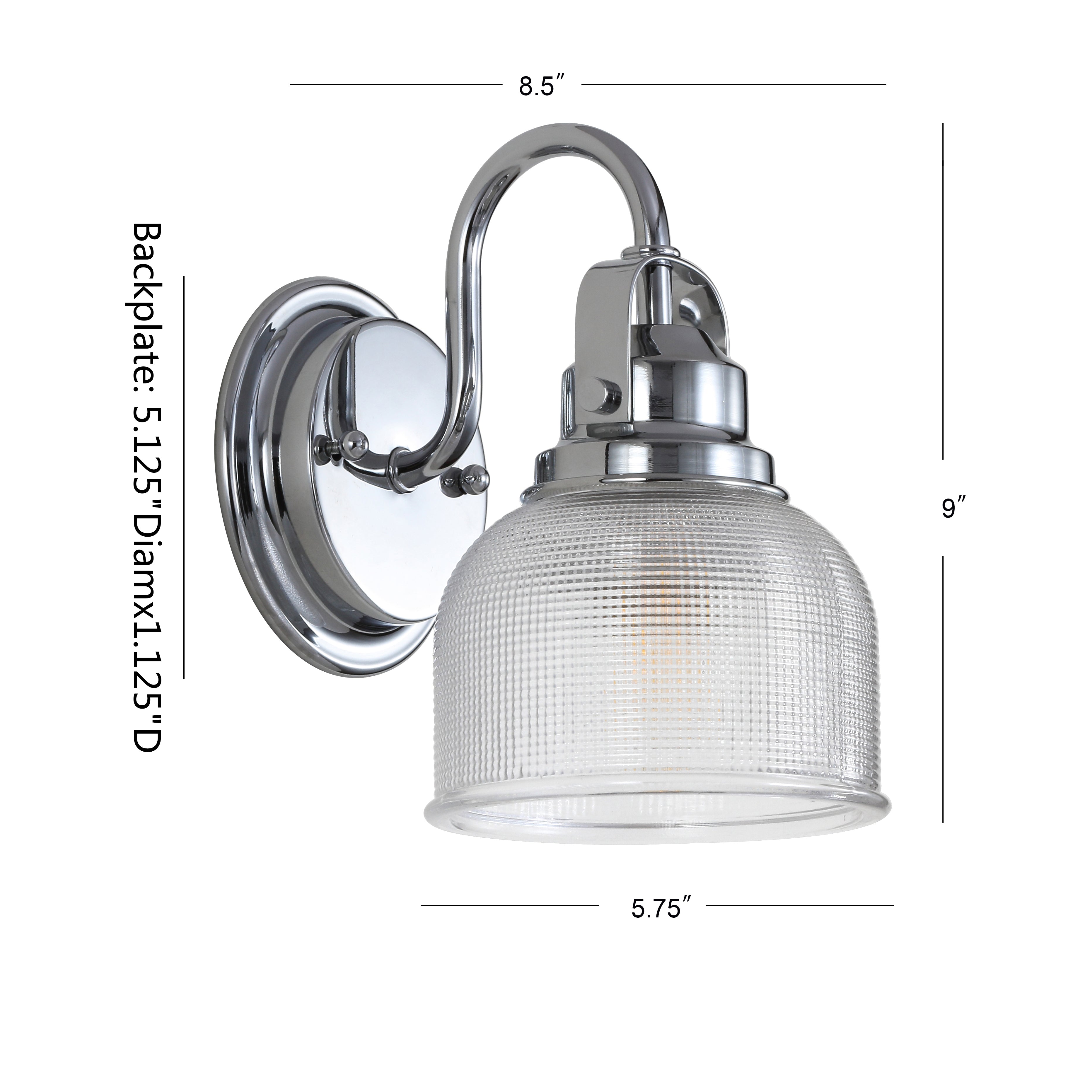Virginia Metal/Glass LED Vanity Light - Modern Bathroom Lighting Fixture for Makeup Mirror & Dressing Area - Perfect for Bedroom, Bathroom, and Powder Room Decor