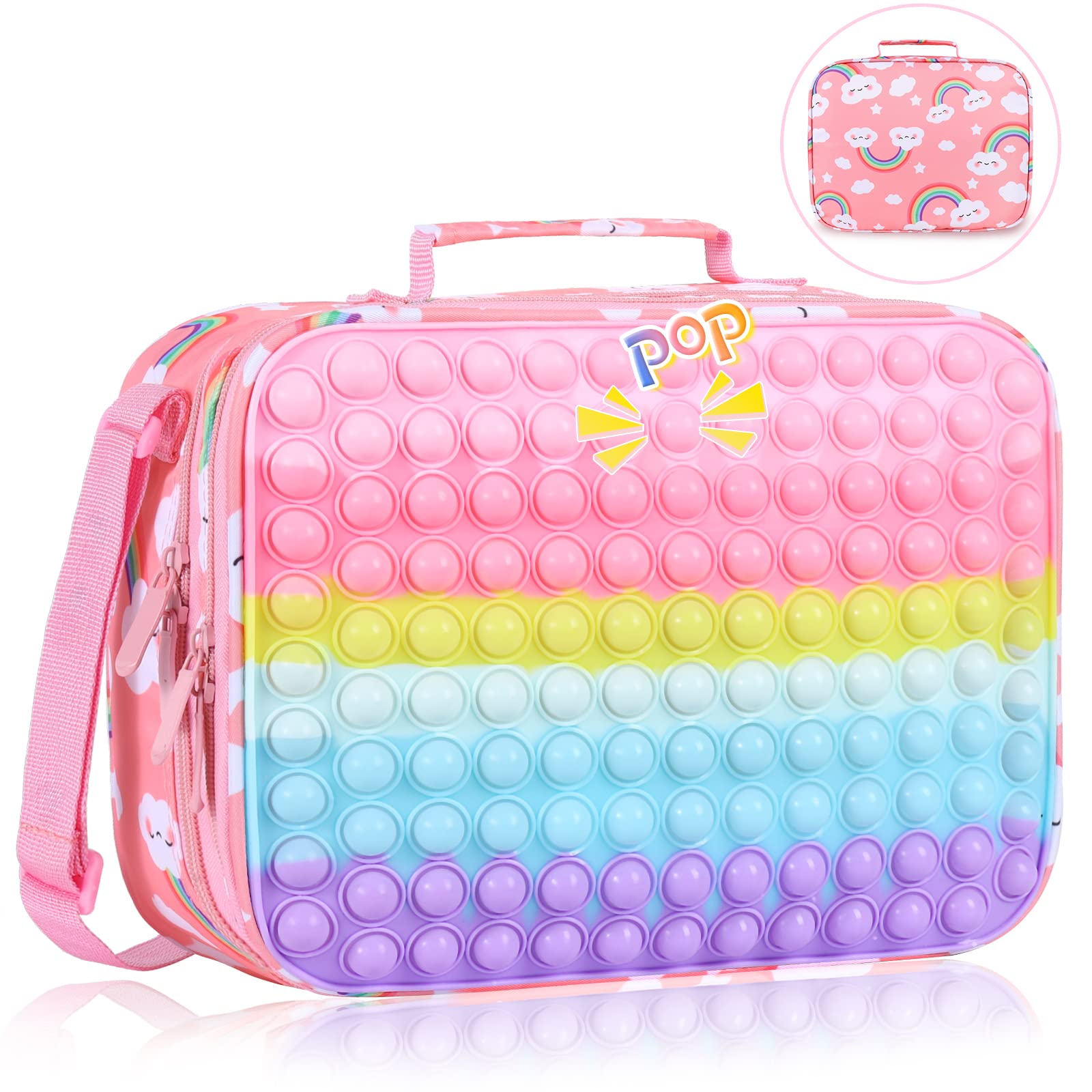 **Insulated Leakproof Lunch Box for Girls & Kids - Cute Pop Design School Lunch Bag for Office & Outdoor Activities**