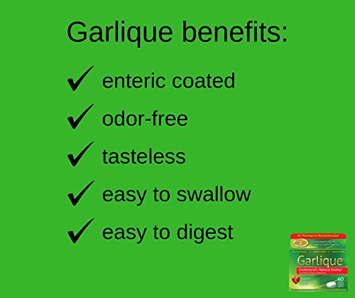 Garlique Garlic Supplement Caplets - 60 Tablets (Pack of 9) for Heart Health & Immune Support - Daily Wellness & Cholesterol Management