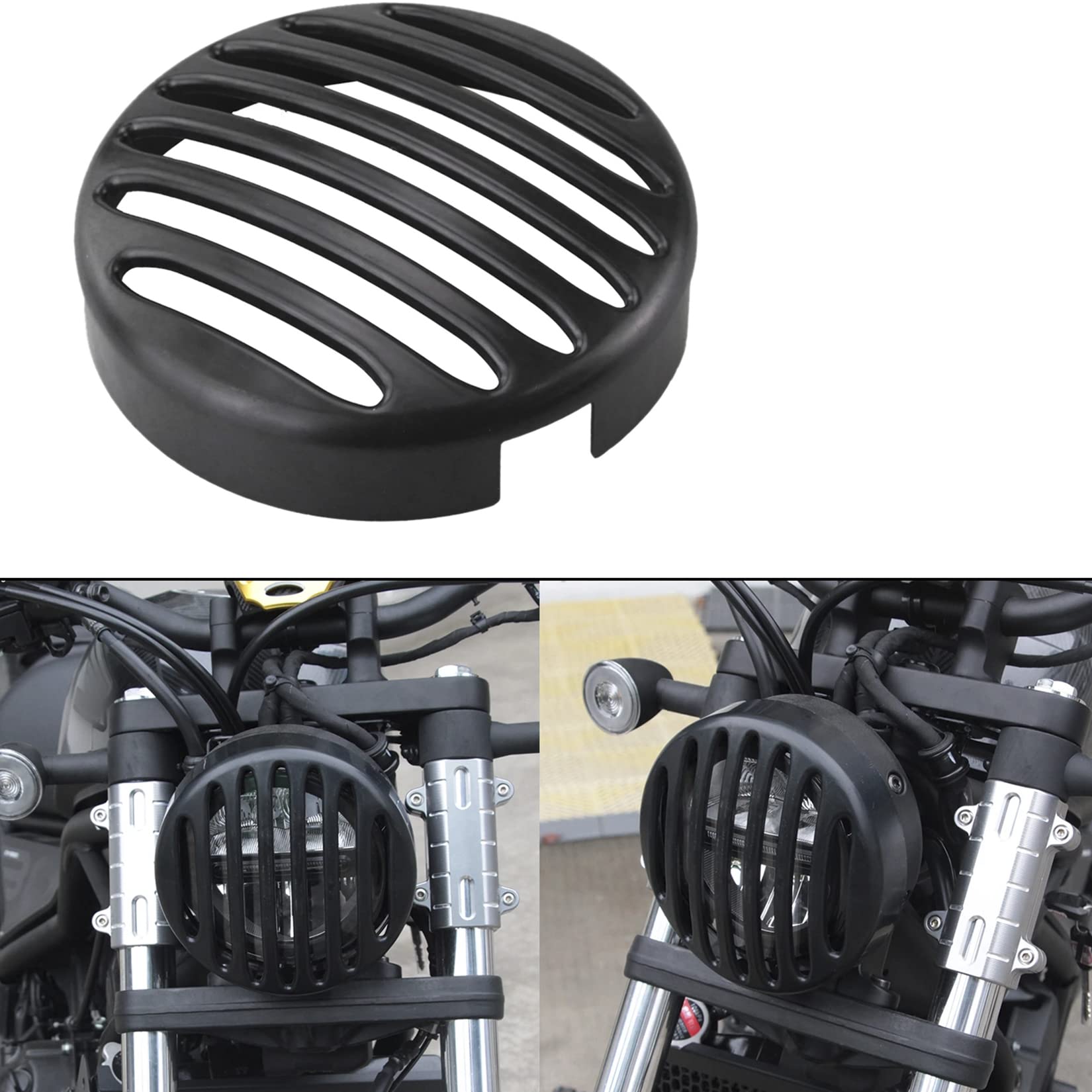 Psler Shallow Cut Headlight Grill Guard Cover for Honda Rebel CMX300 & CMX500 (2017-2021 Models) - Durable Motorcycle Accessory for Night Riding & Urban Commuting