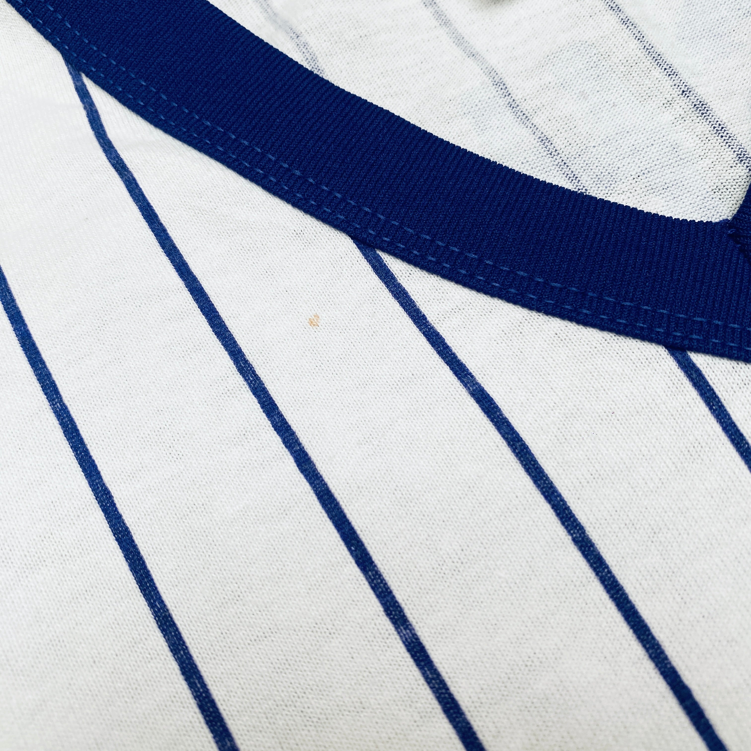 1998 Tampa Bay Devil Rays Inaugural Season Majestic Pinstripe Baseball T-Shirt (Large) - Vintage MLB Fan Apparel for Baseball Games & Retro Sports Collections