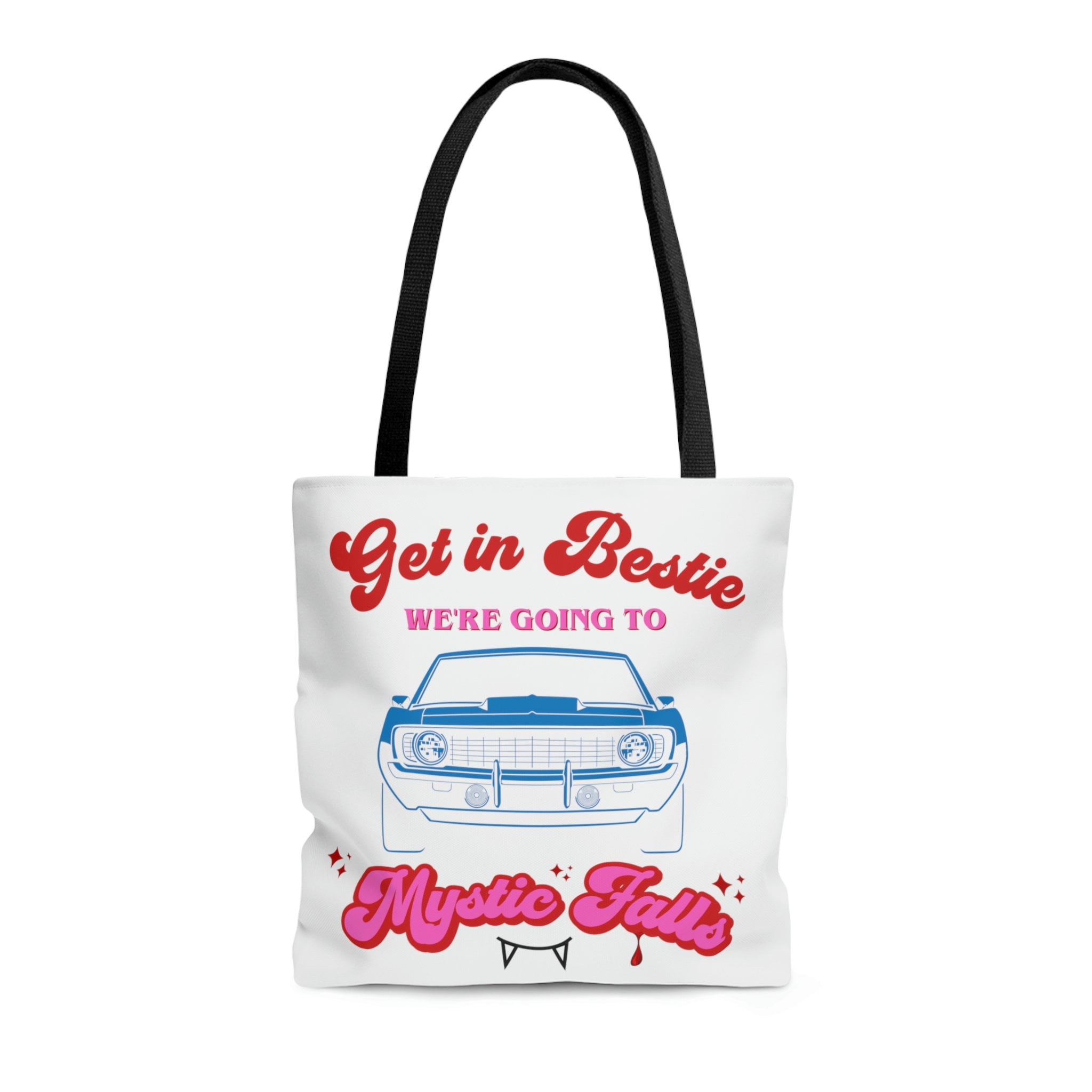Mystic Falls Tote Bag - Damon Salvatore & Salvatore Brothers TVD Merch - The Vampire Diaries Fan Gift & Shopping Bag - Perfect for Conventions, Book Fairs, and Daily Use