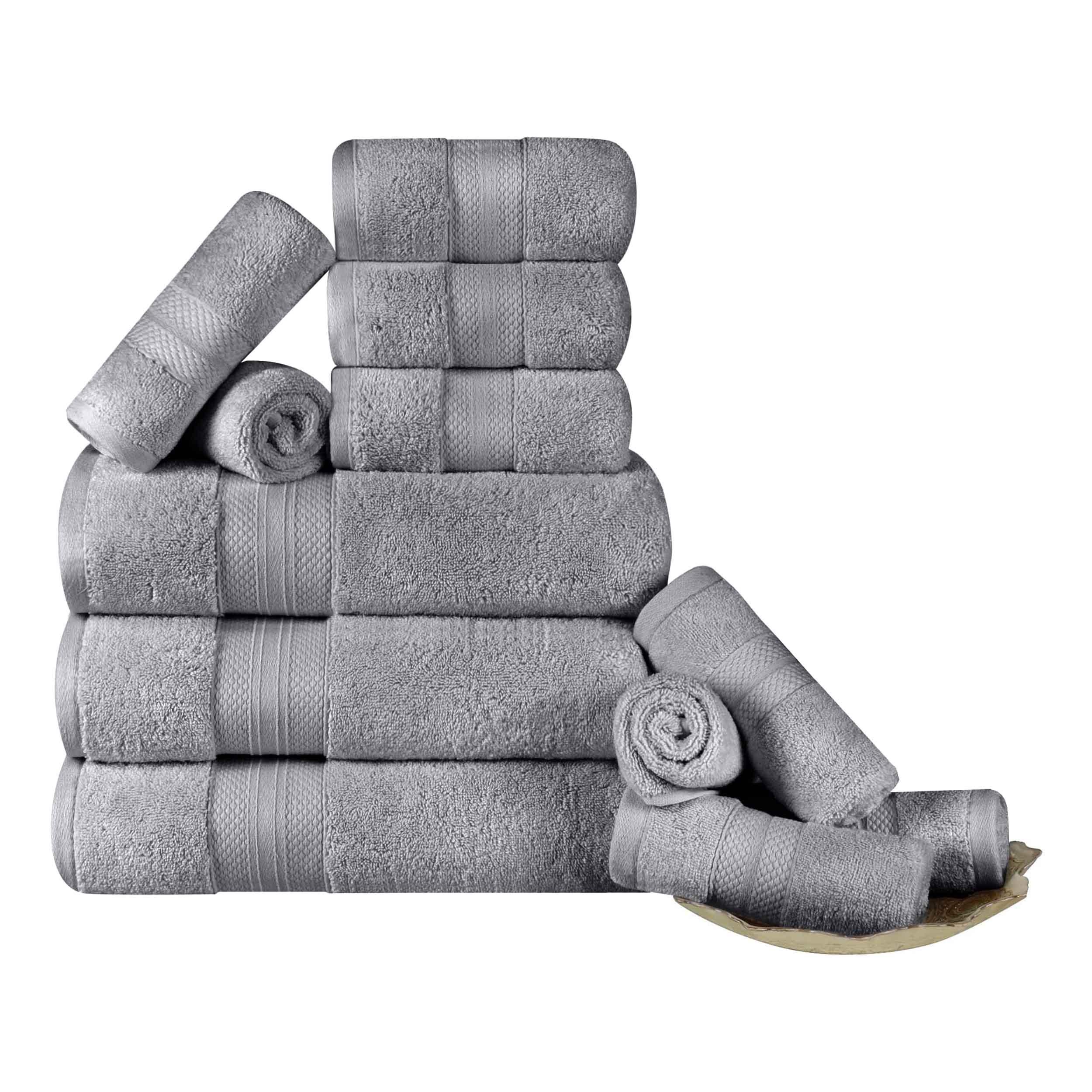 Premium 12-Piece Ultra Plush Turkish Cotton Towel Set - Highly Absorbent, Soft & Luxurious Bath Towels for Spa, Gym, Beach & Home Use