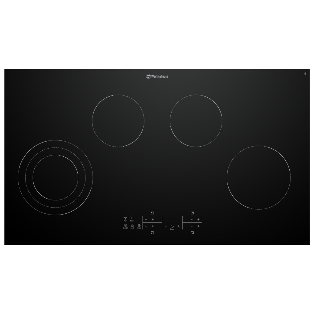 Westinghouse 90cm Ceramic Cooktop with Triple Zone & Hob2Hood WHC943BD - Premium Induction Cooktop for Modern Kitchens | Perfect for Home Cooking, Entertaining & Professional Chefs