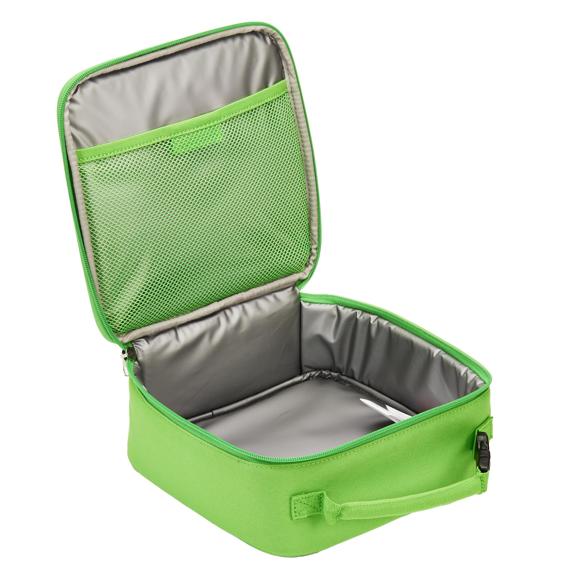 LEGO Insulated Lunch Box with Mesh Pouch & Zipper Compartment - Durable Reusable Food Container for Kids & Adults - Perfect for School, Work, Picnics & Outdoor Activities (Green)