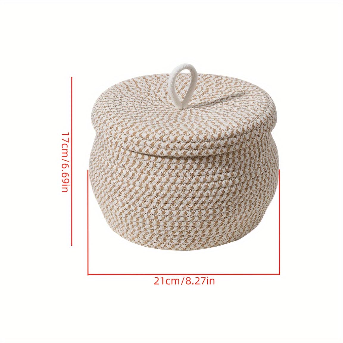 Round Cotton Rope Storage Baskets with Lids - Woven Pumpkin Blanket Basket Organizer for Snacks, Eggs, Toys & Home Decor | Perfect for Nursery, Kitchen & Living Room Storage