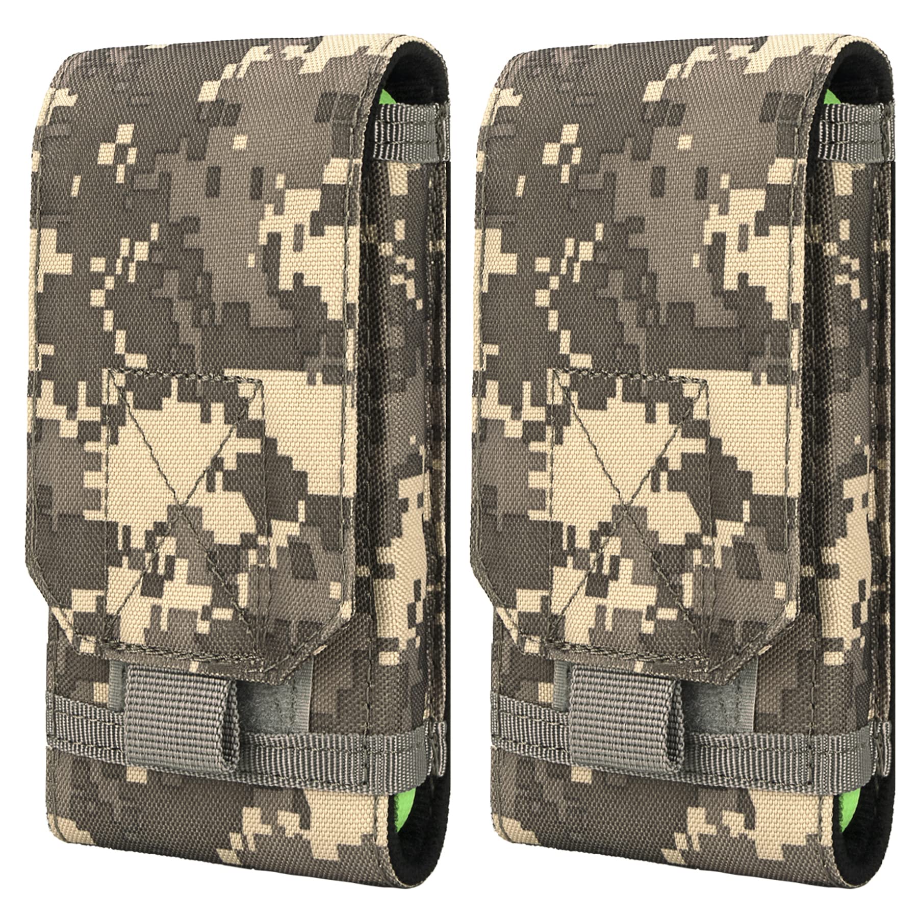 IronSeals 2 Pack Tactical Molle Phone Holster Pouch - Universal Waist Belt Bag for iPhone 16 Pro Max/16 Pro/15 Pro Max/14 Pro Max/14 Pro/13 Pro Max/12 Pro Max & Samsung S24/S23/S22/S21 (Size L) - Perfect for Hiking, Camping, Outdoor Adventures & Tactical Gear Organization