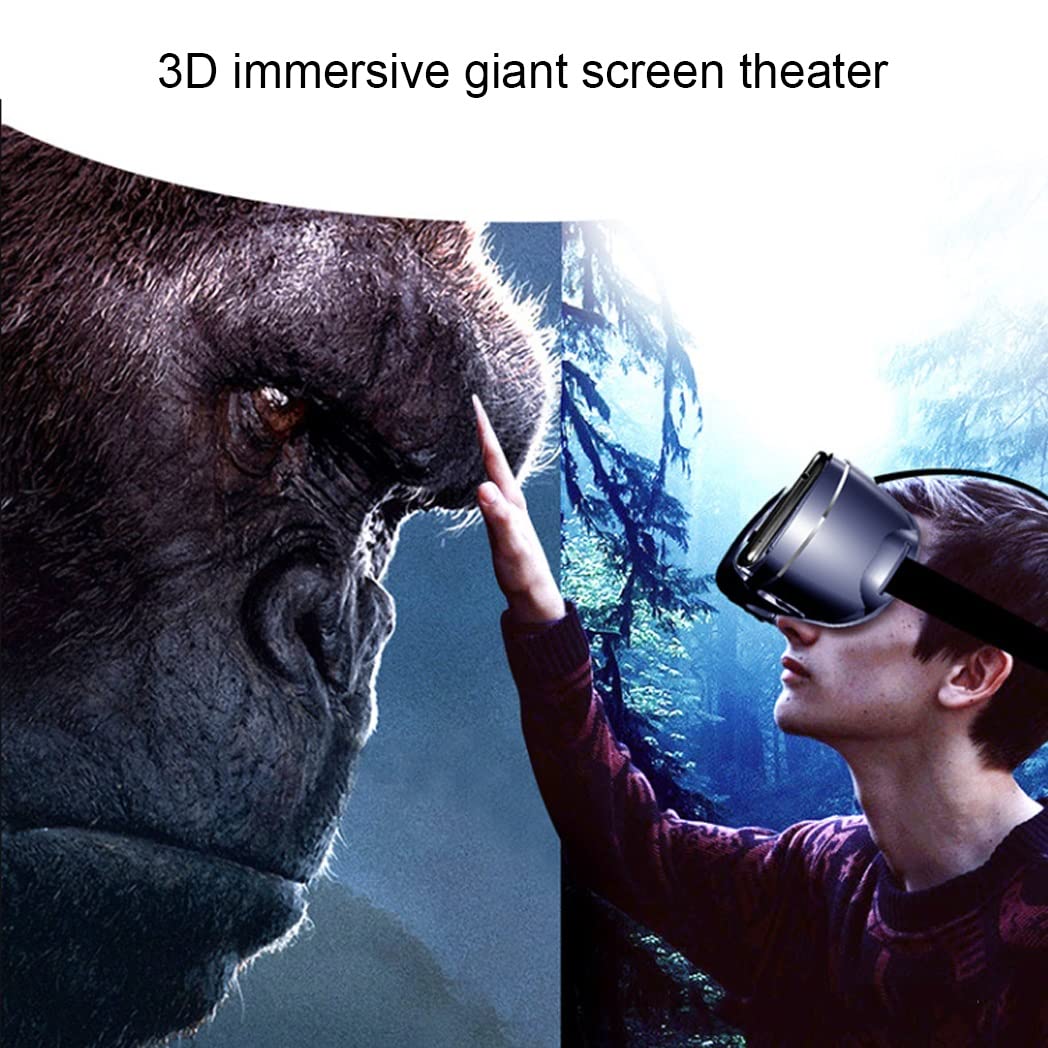 3D VR Headset with Bluetooth Controller - Compatible with iPhone 13 Pro Max/13 Pro/13/12/11, Samsung Galaxy S21, Huawei & Xiaomi Series - Immersive Virtual Reality Gaming & Movie Experience (Color: Black, OS: iOS/Android) - Perfect for Home Entertainment & VR Gaming Parties