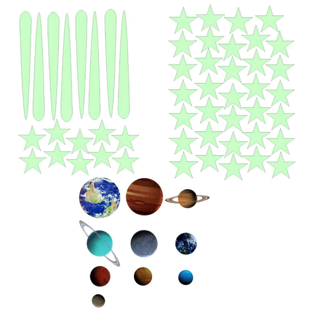 ABOOFAN Glow in The Dark Star & Moon Stickers for Kids - Luminous Wall Decals, 3D Space Theme Stickers for Bedroom, Nursery & Dorm Decor - Perfect for Ceiling, Walls & DIY Galaxy Themed Rooms
