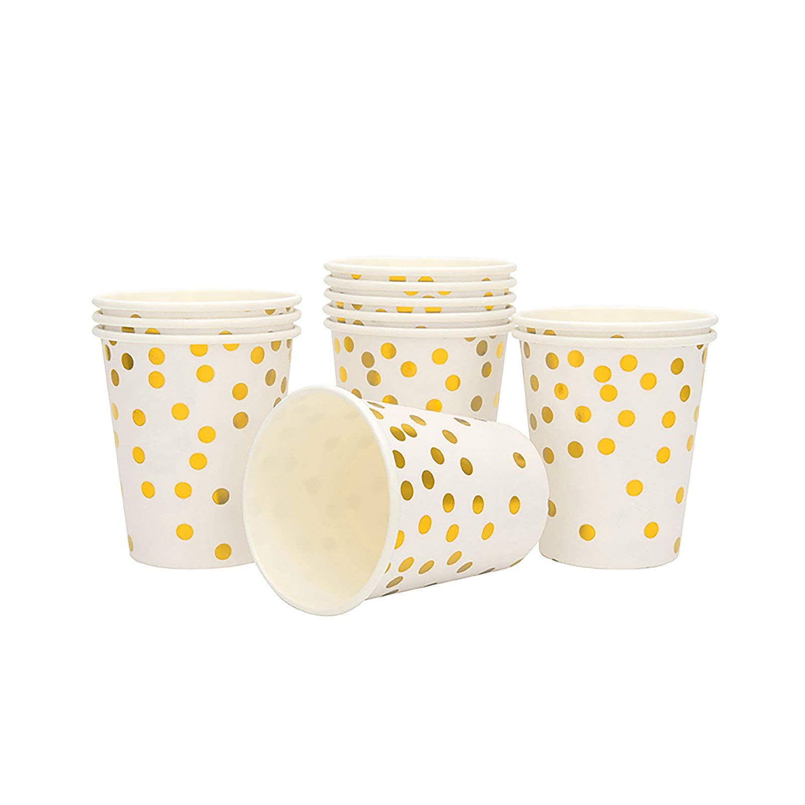 Waterproof Disposable Gold Foil Paper Cups & Napkins Set - Elegant Party Supplies for Weddings, Birthdays, and Events