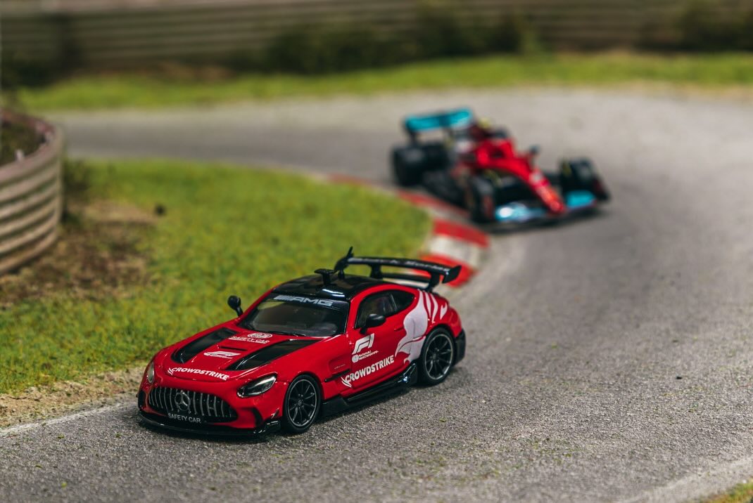 Tarmac Works 1:64 Scale Mercedes Benz AMG GT Black Series Diecast Model Safety Car - Red Collectible Toy Car for Racing Enthusiasts & Display Collections