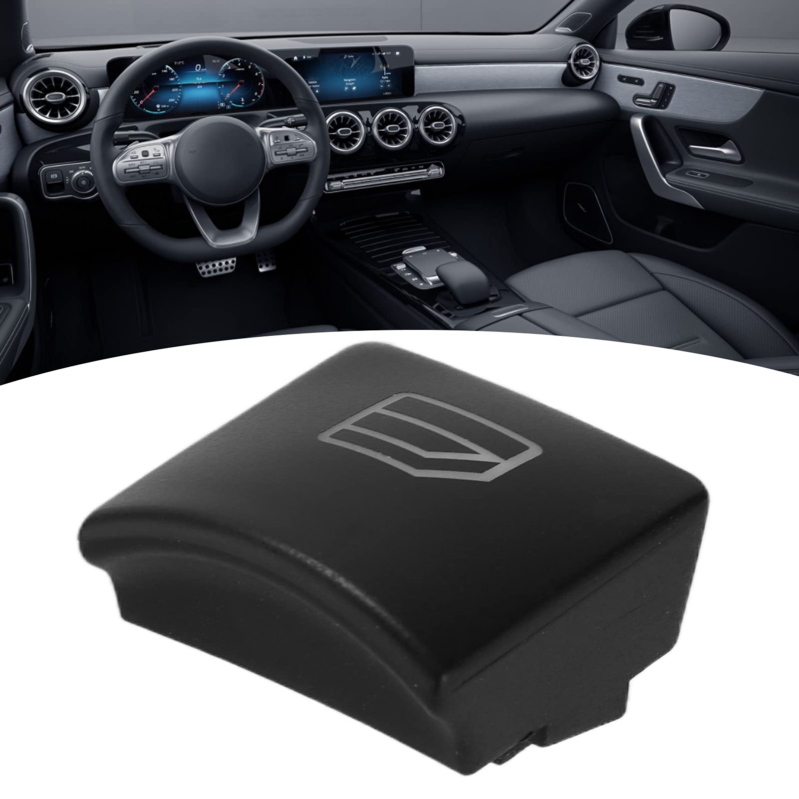 Qiilu Window Switch Button Cover Replacement for Mercedes-Benz A-Class 2013-2018 - Driver Side Window Switch Repair Cap (Perfect for Fixing Broken Buttons & Enhancing Interior Look)