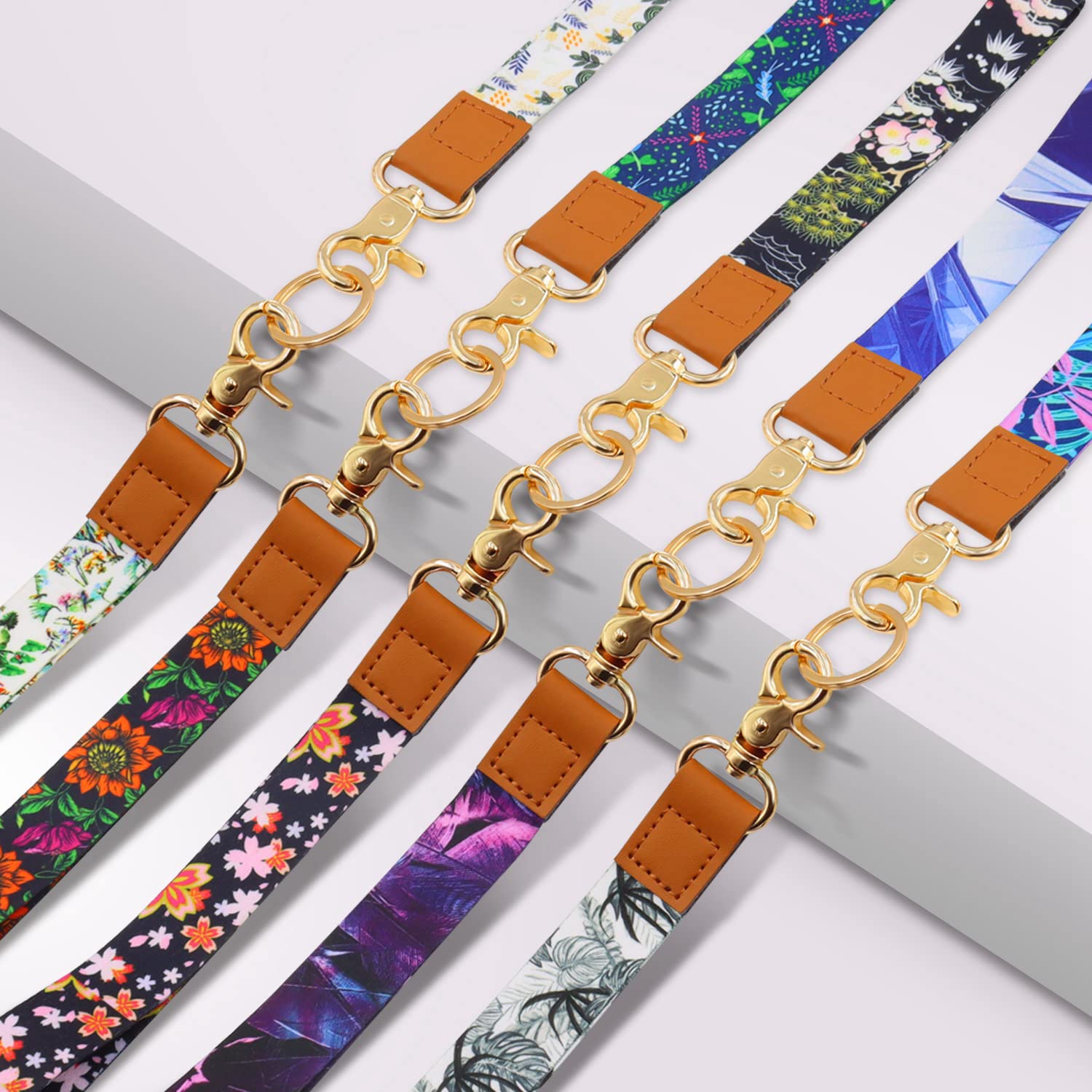5-Pack Multicolor Key Lanyards for Women & Men - Wrist Strap for Keys, Teachers & Students