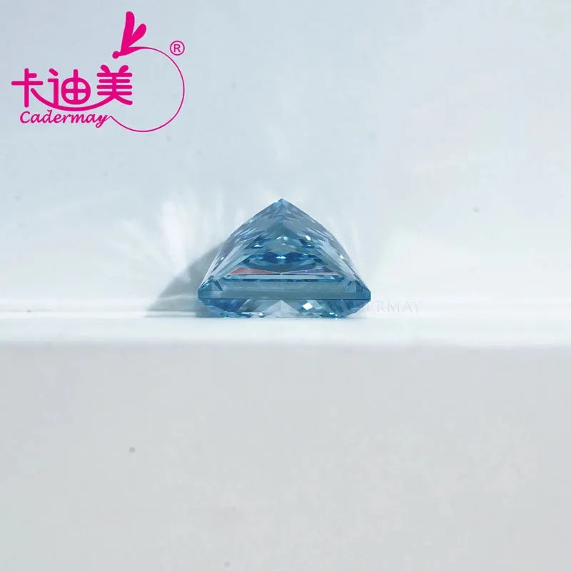 2.421CT CADERMAY Square Cut Vivid Blue VS1 Clarity CVD Lab-Grown Diamond Loose Stone for Engagement Rings, Earrings & Jewelry Making - Sparkling Gemstone for Special Occasions