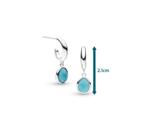 Pebble Azure Gemstone Hoop Drop Earrings for Women | Elegant Dangle Earrings with Natural Stone | Perfect for Parties, Weddings & Everyday Wear