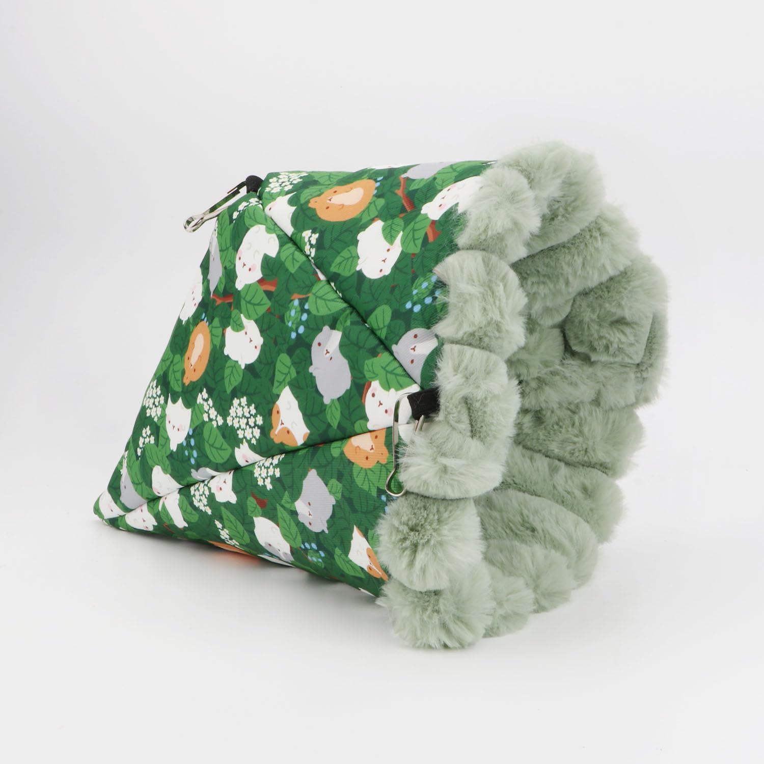 Wontee Warm Hanging Bird Nest House - Cozy Winter Hammock Bed for Parakeets, Budgies, Caiques, Conures & Cockatiels (Large, Green) - Perfect Indoor Bird Cage Accessory for Snuggling & Resting