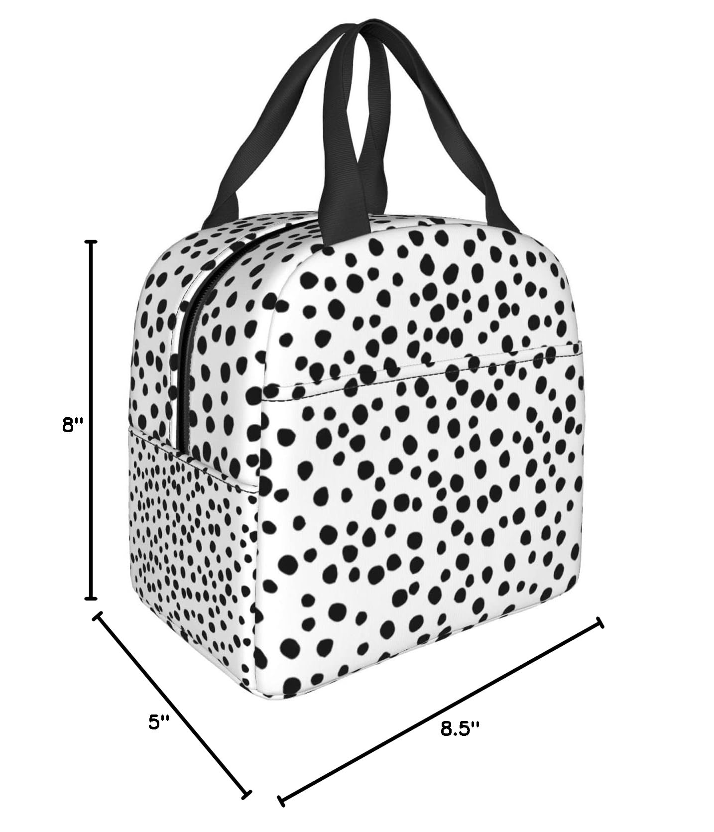 Polka Dot Insulated Lunch Box for Women, Men, Kids - Reusable & Washable Thermal Lunch Bag for School, Office, Picnics & Outdoor Activities