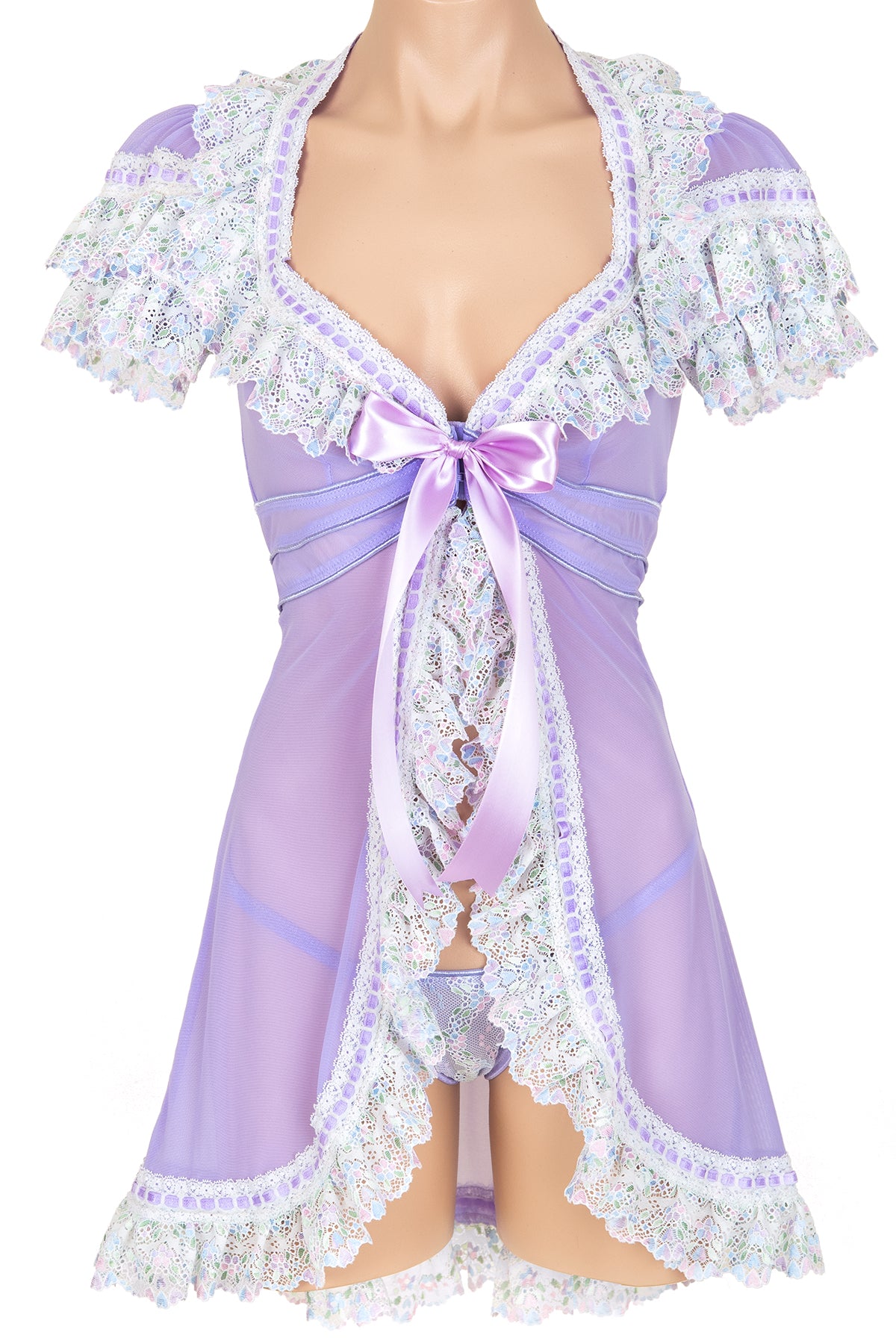 Marie Antoinette Carousel Short Robe - Elegant Lace Kimono Robe for Women, Vintage Inspired Lounge Wear, Perfect for Bridal Shower, Honeymoon & Boudoir Photography