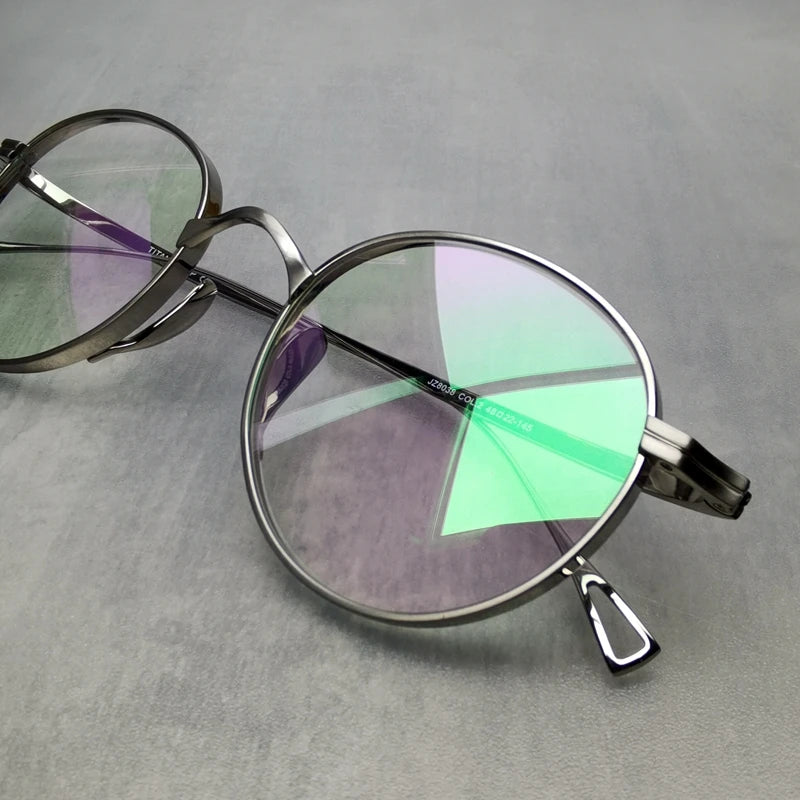 Aimee Unisex Full Rim Round Oval Titanium Eyeglasses 112113 - Lightweight & Durable Eyewear for Men & Women - Perfect for Reading, Work, and Everyday Use