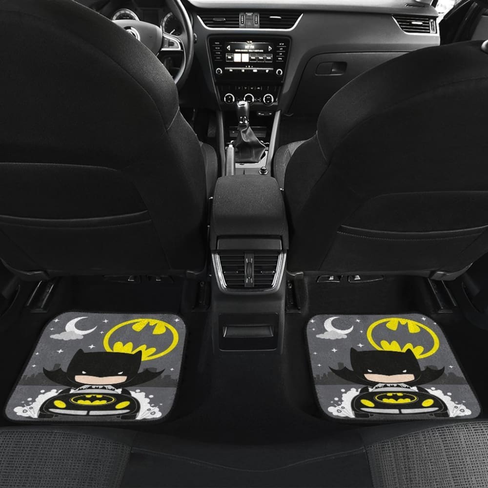 Batman Chibi Cute Car Floor Mats - Non-Slip Custom Fit for Sedan, SUV & Truck - Perfect for DC Comics Fans & Anime Lovers - Great for Daily Commute, Road Trips & Car Shows
