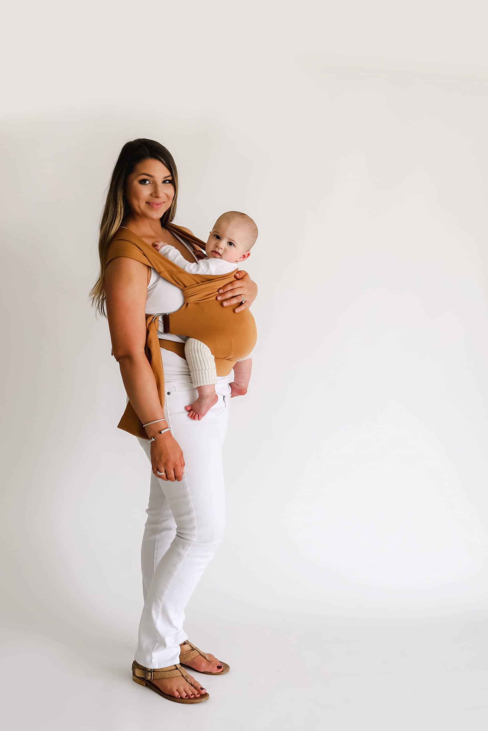 Lalabu Simple Baby Wrap - No-Tie, Comfortable & Easy-to-Use Infant Carrier for 3 Months to 2 Years (Camel) | Perfect for Hands-Free Parenting, Errands & Bonding Time