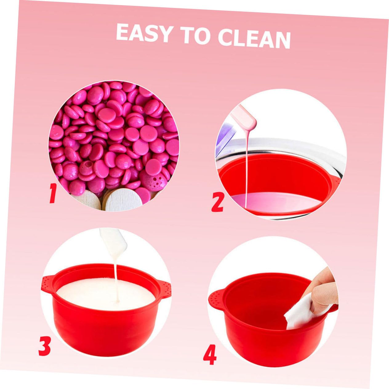 FOMIYES 4pcs Silicone Wax Warmer Bowl Set - Foldable Depilatory Wax Melting Pot for Hair Removal, Reusable Waxing Supplies for Eyebrows, Legs & Bikini Line - Perfect for Home Salon & Professional Use
