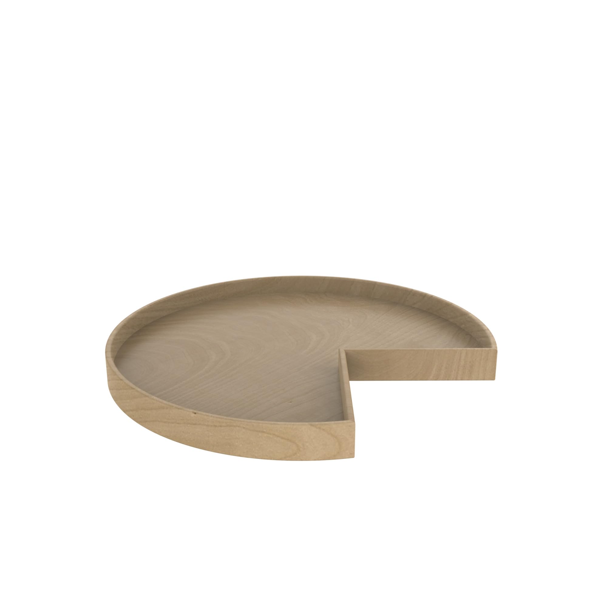 Natural Wood Kidney-Shaped Lazy Susan Turntable Shelf for Corner Base Cabinets - Spice Rack Organizer for Kitchen, Pantry & Bathroom Storage Solutions