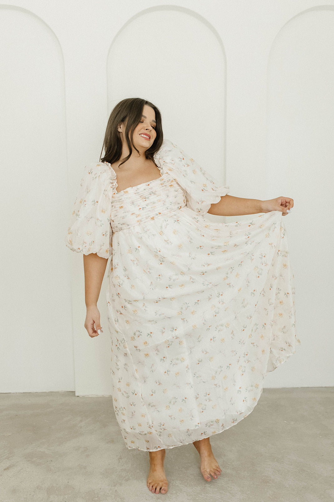 Melody Maxi Dress with Pleats & Bow Detail - Yellow Rose Floral Print | Bump Friendly Maternity Dress | Inclusive Sizing S-3XL | Perfect for Weddings, Baby Showers & Summer Vacations