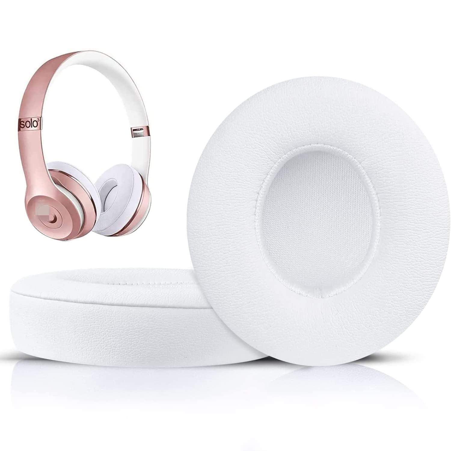 Premium Replacement Ear Pads for Beats Solo 2 & Solo 3 Headphones - Memory Foam Cushions with Soft Leather Cover | Noise Isolating Comfort for Gaming, Workouts & Travel