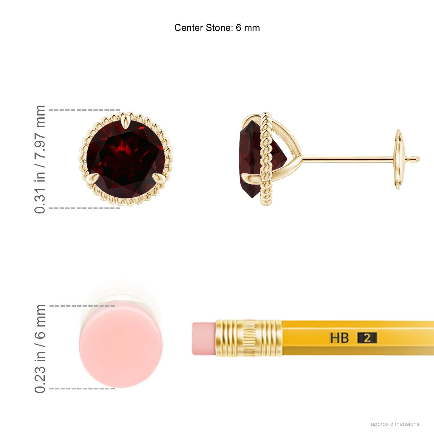 Natural Garnet Stud Earrings for Women - Sterling Silver & 14K Gold Solitaire January Birthstone Jewelry | Perfect for Birthday, Engagement, Anniversary & Wedding Gifts | Elegant Everyday Wear & Special Occasion Jewelry