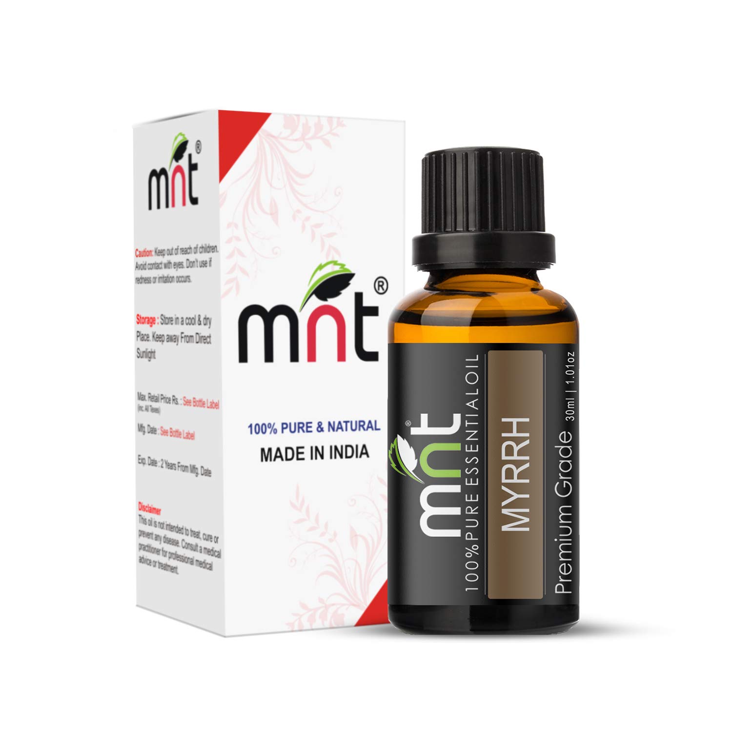 100% Pure Myrrh Essential Oil - Undiluted, Natural & Therapeutic Grade for Aromatherapy, Skin Care & Hair Care (30ml) - Perfect for Diffusers, Massage & DIY Beauty Recipes