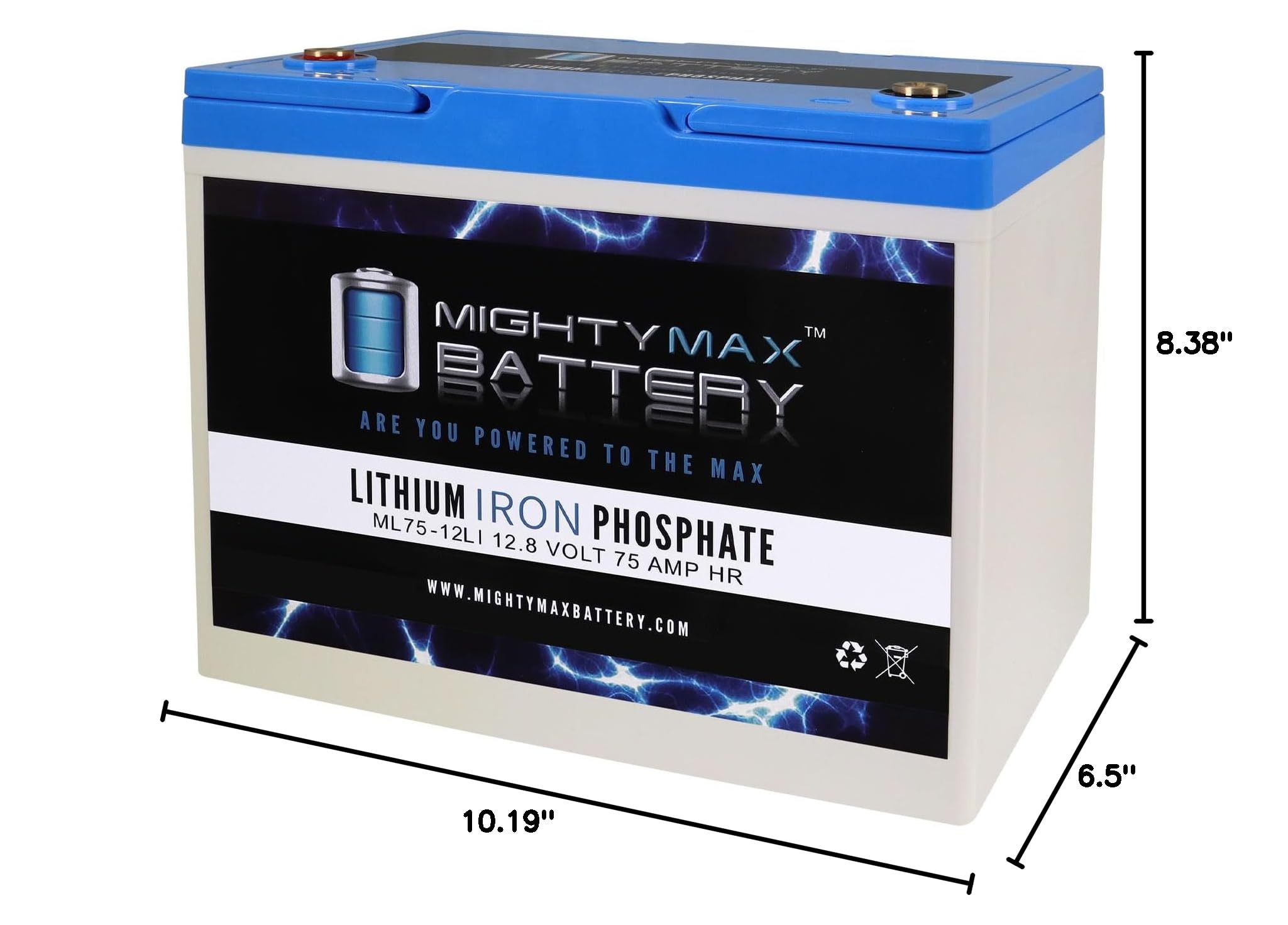 Mighty Max 12V 75AH Lithium Battery Replacement for Invacare TDXSRV - Long-Lasting Power Solution for Mobility Scooters, Wheelchairs & Medical Equipment