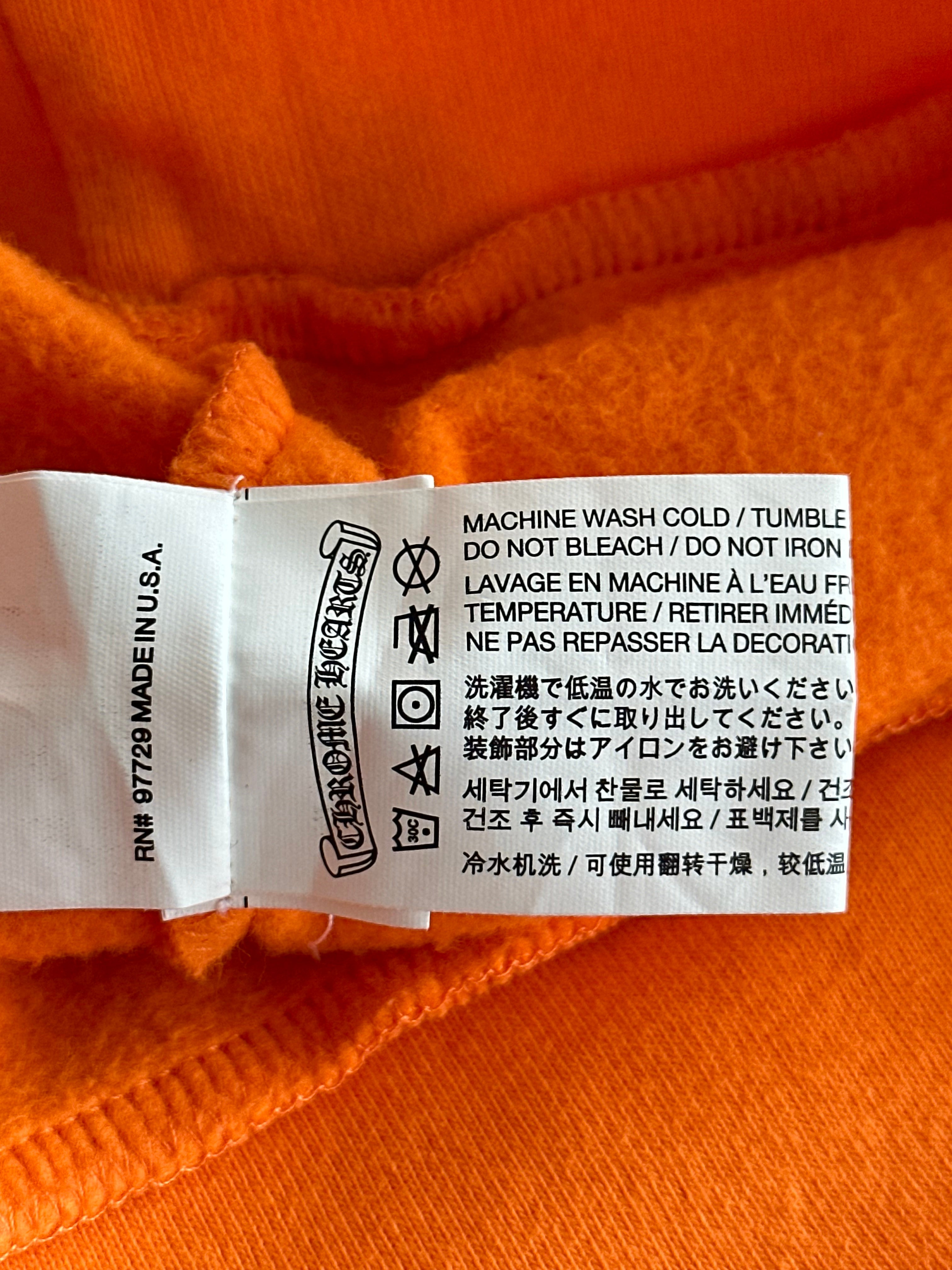 Chrome Hearts Off White Orange & Black Scroll Logo Hoodie - Stylish Streetwear for Men & Women - Perfect for Casual Outfits, Urban Fashion & Everyday Wear