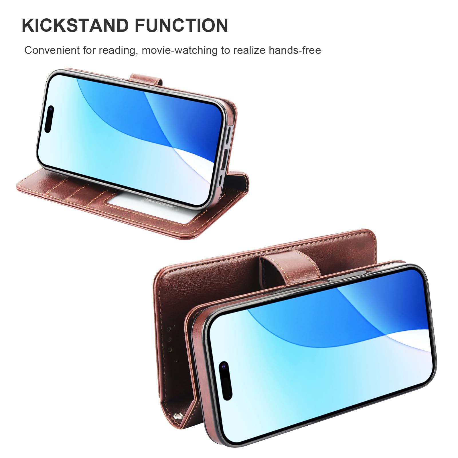 Premium Leather Wallet Case for iPhone 16 Pro (6.3