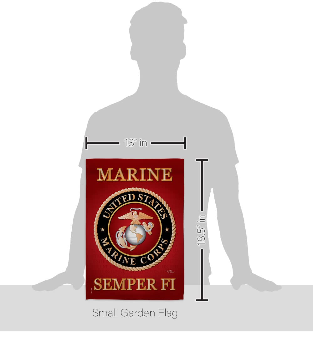 USMC Semper Fi Garden Flag Set - Double-Sided Military Yard Decor for Veterans