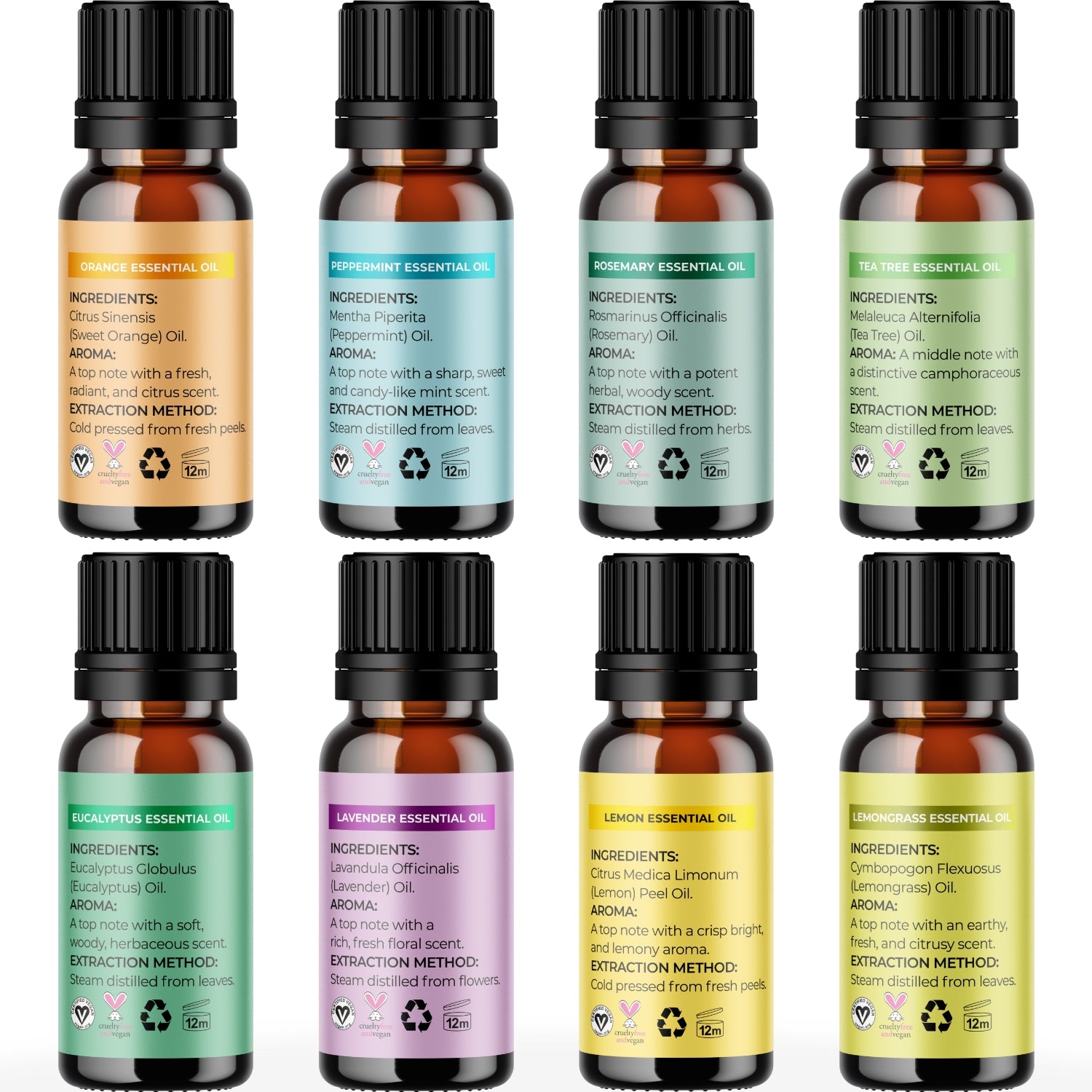 1/3 OZ Premium Essential Oils Set - 100% Pure Therapeutic Grade Aromatherapy Oils for Diffusers, Massage, Skin Care & Relaxation - Perfect for Home Spa, Yoga & Stress Relief