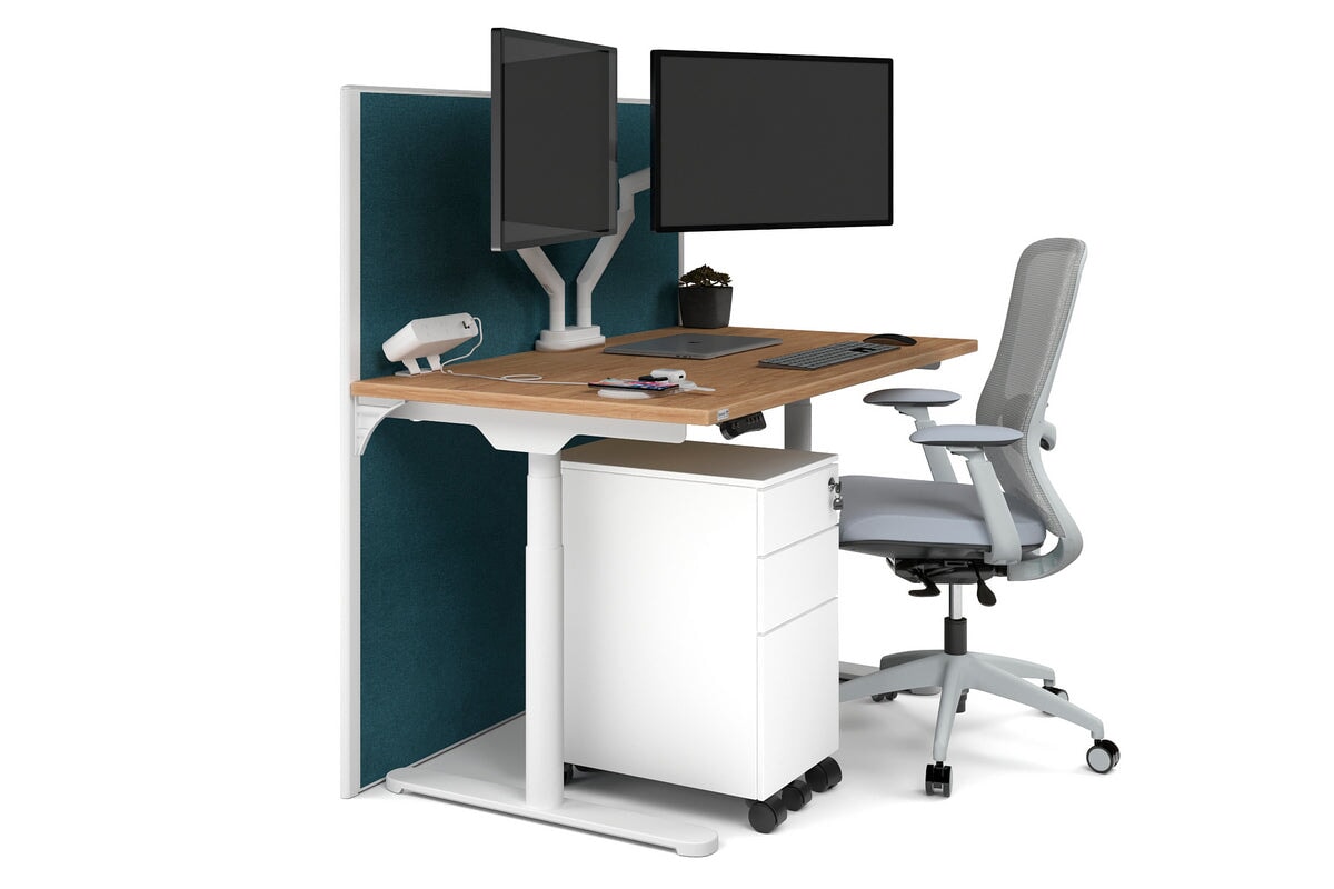 Flexi Premium Height Adjustable Single Workstation [1400L x 700W] - Ergonomic Standing Desk for Home Office, Gaming & Study - Electric Sit Stand Desk with Memory Function