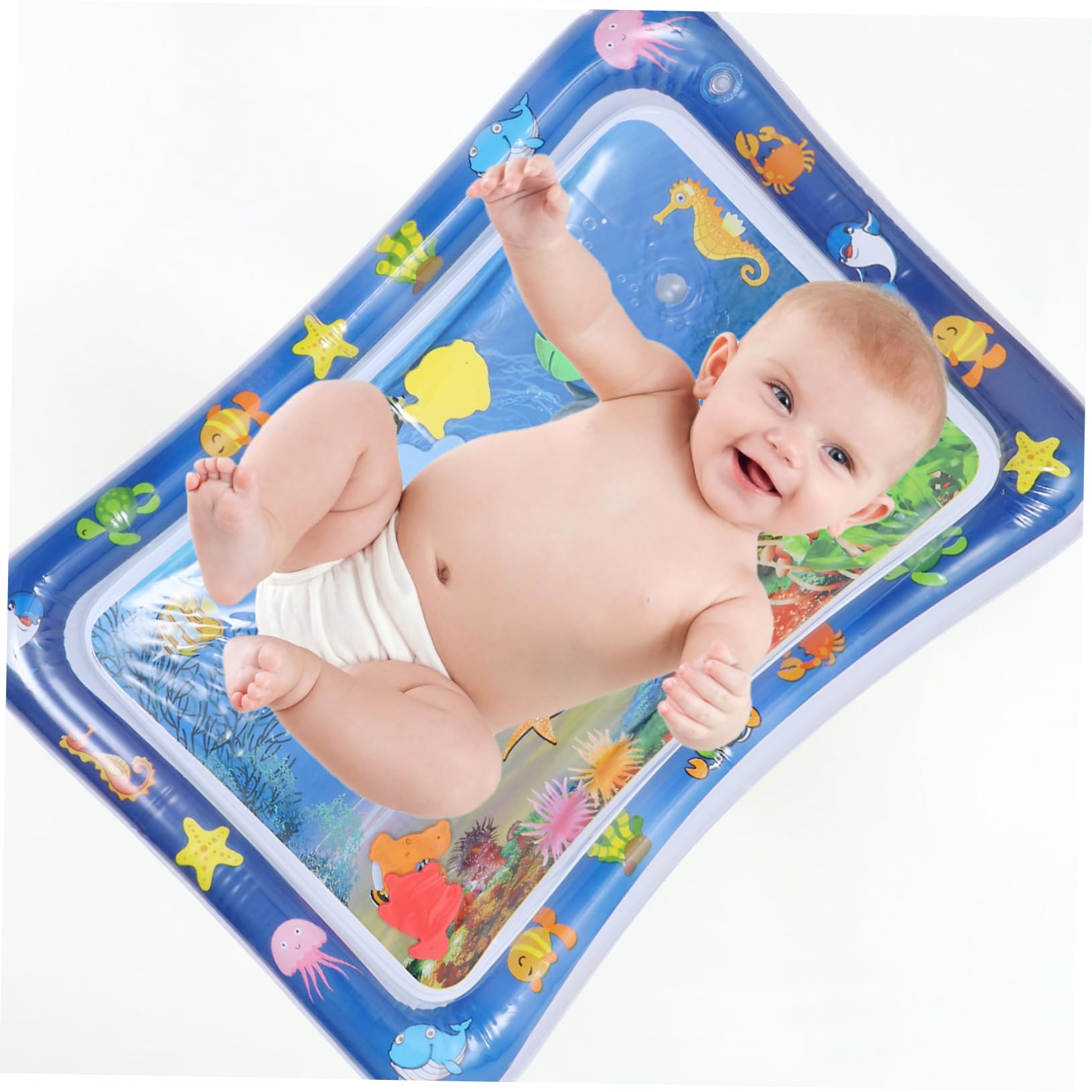 KOMBIUDA Water Cushion Play Mat for Babies - Sensory Water Mat Toy for Toddlers, Blue Plastic Floor Activity Mat - Perfect for Indoor Playtime, Tummy Time & Early Learning Development