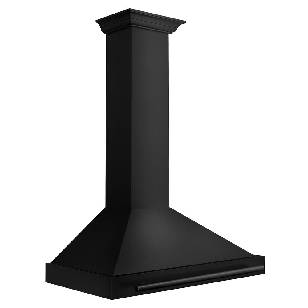 ZLINE 36 Inch Convertible Black Stainless Steel Wall Mount Range Hood with Black Stainless Steel Handle (BSKB4X 36) - Powerful Kitchen Ventilation for Cooking, Grilling & Baking