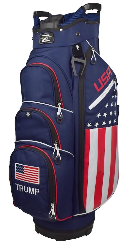 Hot-Z Golf USA Flag Cart Bag - Premium Golf Bag with American Flag Design for Men & Women - Perfect for Golf Courses, Tournaments & Outdoor Sports
