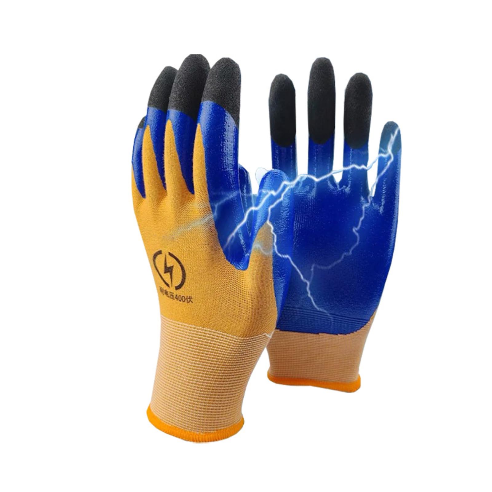 400V Low Voltage Electrical Insulated Lineman Gloves - Safety Protective Rubber Work Gloves for Men & Women with Non-Slip Grip & Touchscreen Compatibility - Ideal for Electricians, Utility Workers & DIY Home Electrical Projects