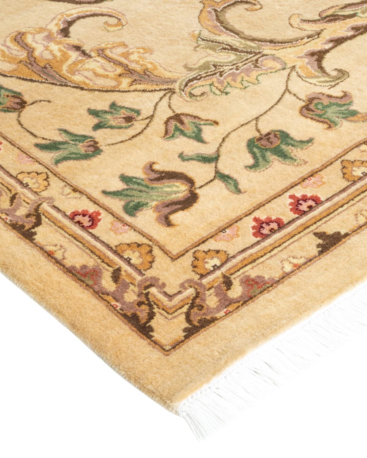 Handmade Wool Oriental Mogul Yellow 6x9 Area Rug - Traditional Hand-Knotted Unique Design - Perfect for Living Room, Bedroom & Home Decor