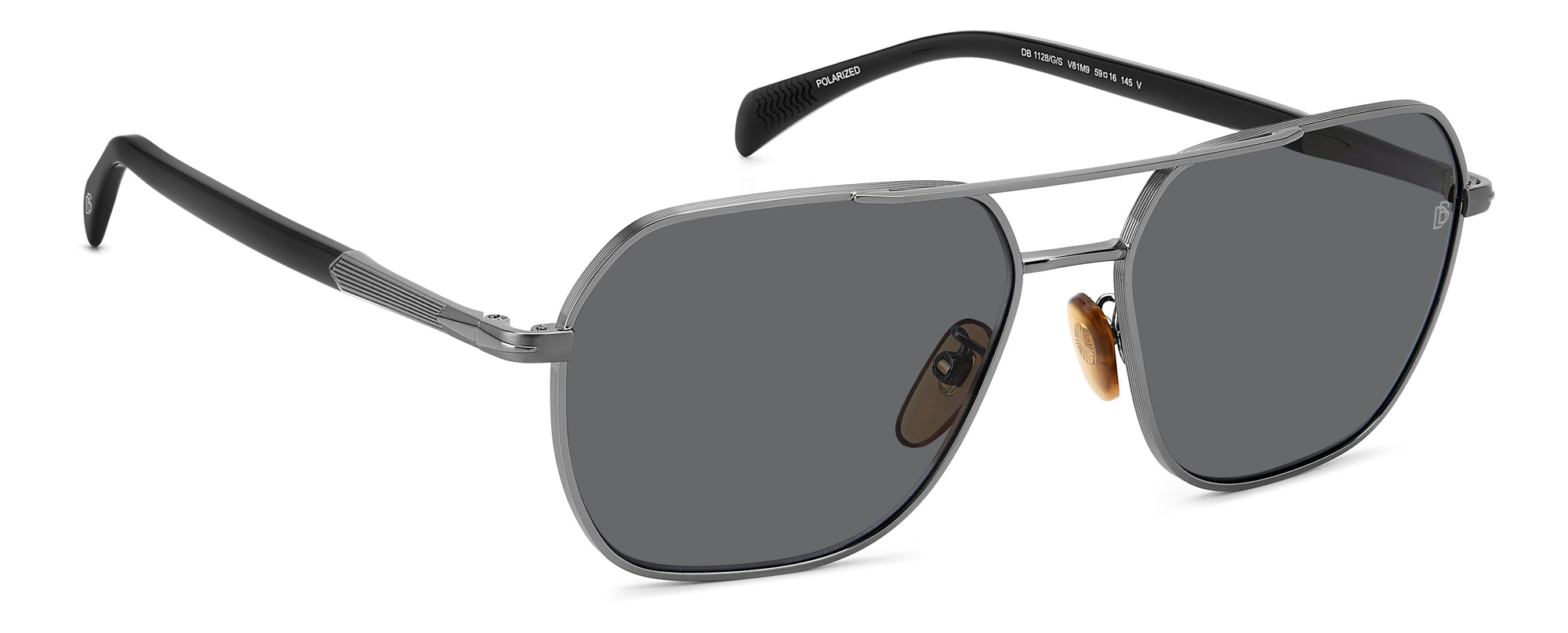 David Beckham DB1128/G/S Men's Sunglasses - Polarized UV Protection Aviator Style for Driving, Outdoor & Fashion