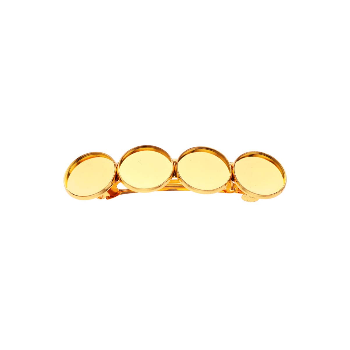 EXCLUZO 10pcs Elegant Hair Clips Set - Sparkly Round Metal Spring Hairpins, Ponytail Holders & Barrettes for Women (Golden) | Perfect for Weddings, Parties & Everyday Hairstyling