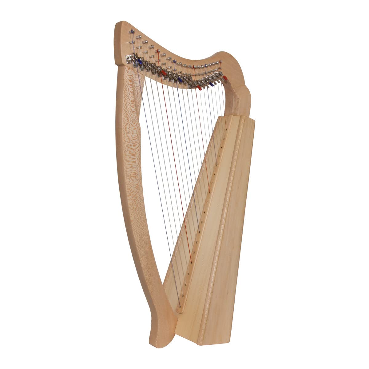 Roosebeck 19-String Pixie Harp with Full Chelby Levers - Lacewood Finish | Perfect for Beginners, Celtic Music & Home Decor