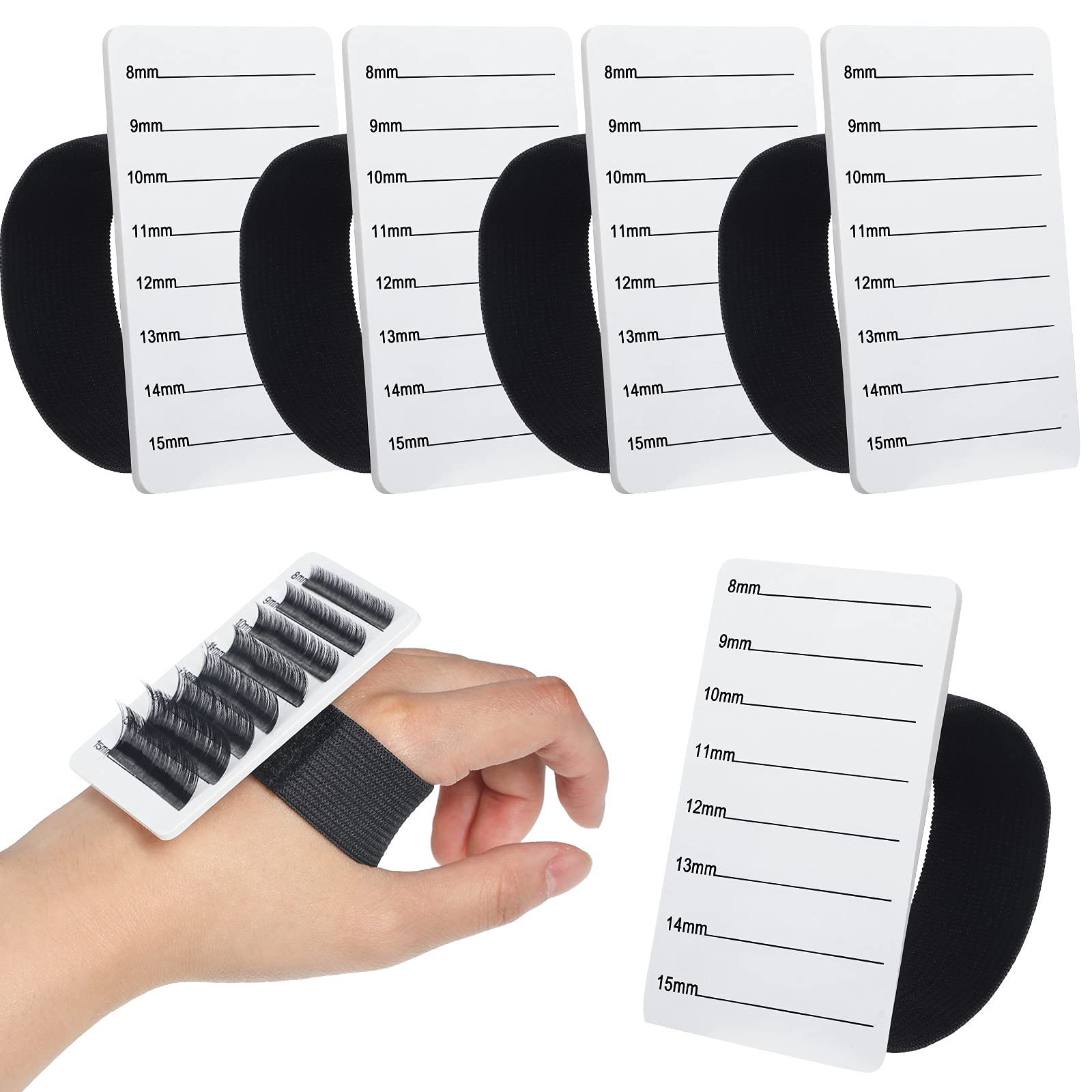Maitys 6-Piece Eyelash Extension Kit - Professional Lash Holder Tray with Adjustable Wrist Strap, Eyelash Pallet Stand & Makeup Tools (Simple Style) - Perfect for Salon Professionals & DIY Lash Artists at Home