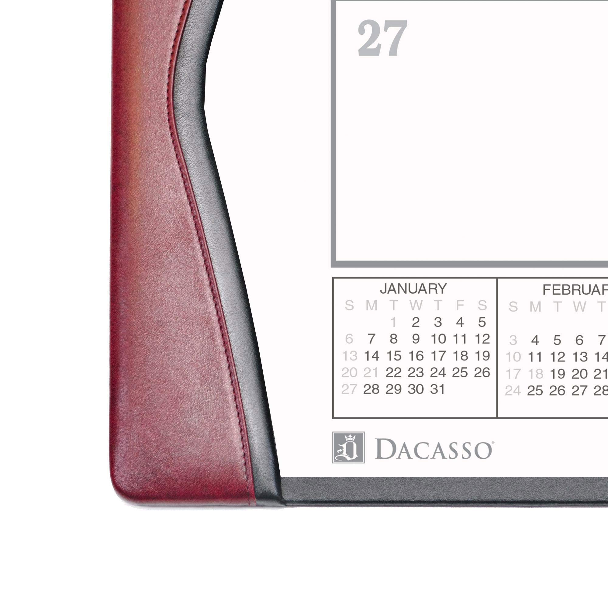 Premium Dacasso Leather Desk Calendar Pad - 25.5