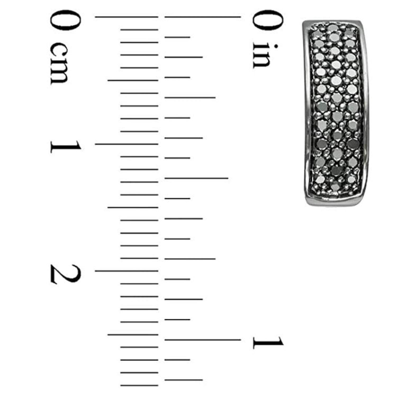 0.50 CT Simulated Black Diamond Oval Huggie Hoop Earrings for Men - 925 Sterling Silver with Black Rhodium Plating - Perfect for Date Night, Wedding & Formal Occasions